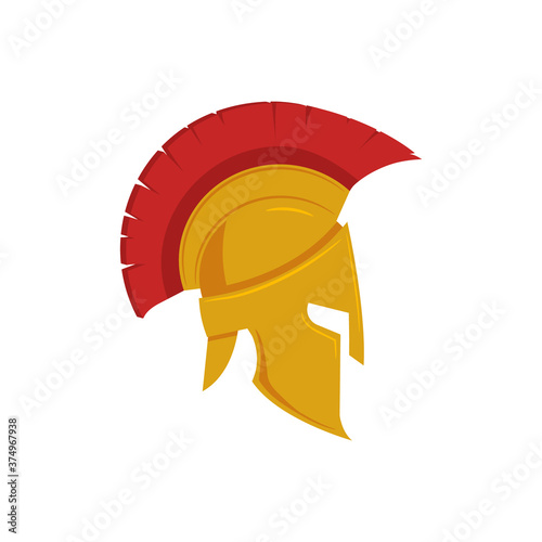 Vector illstration of spartan helmet illustration. Flat design. Isolated.