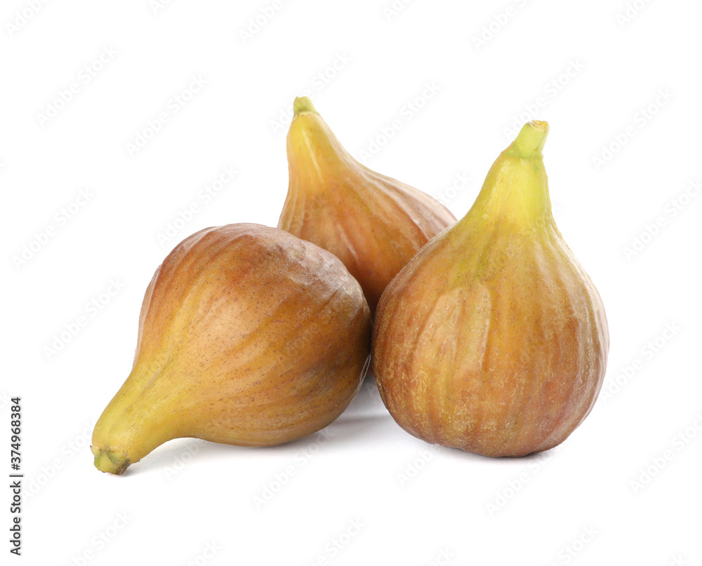 Obraz premium Whole tasty ripe figs isolated on white