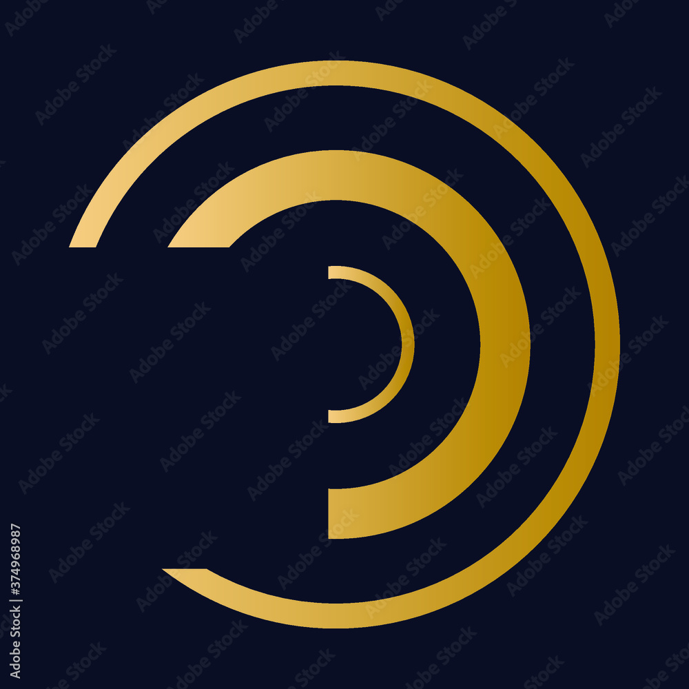 Art deco gold graphic element. Creative template in style of the 1920s for your design