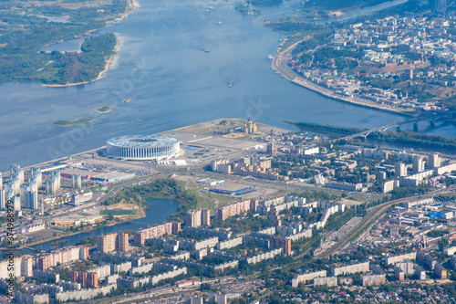 View of Nizhny Novgorod from the plane window