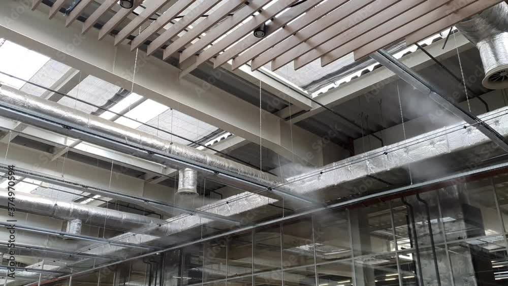 Humidification system and indoor climate control. Spray nozzles that ...