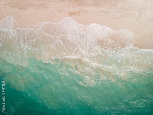 Aerial view of a beach in Bimini, this chain of islands is located only 80km east of Miami, The Bahamas photo