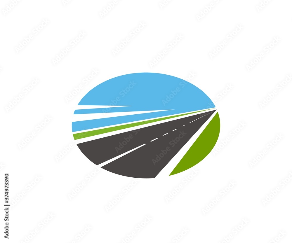 Road pathway and highway icons, vector path route drives, vector sign ...