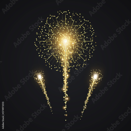 Vector gold Firework