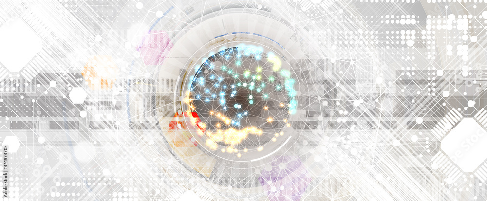 Obraz premium Abstract tech background. Futuristic technology interface