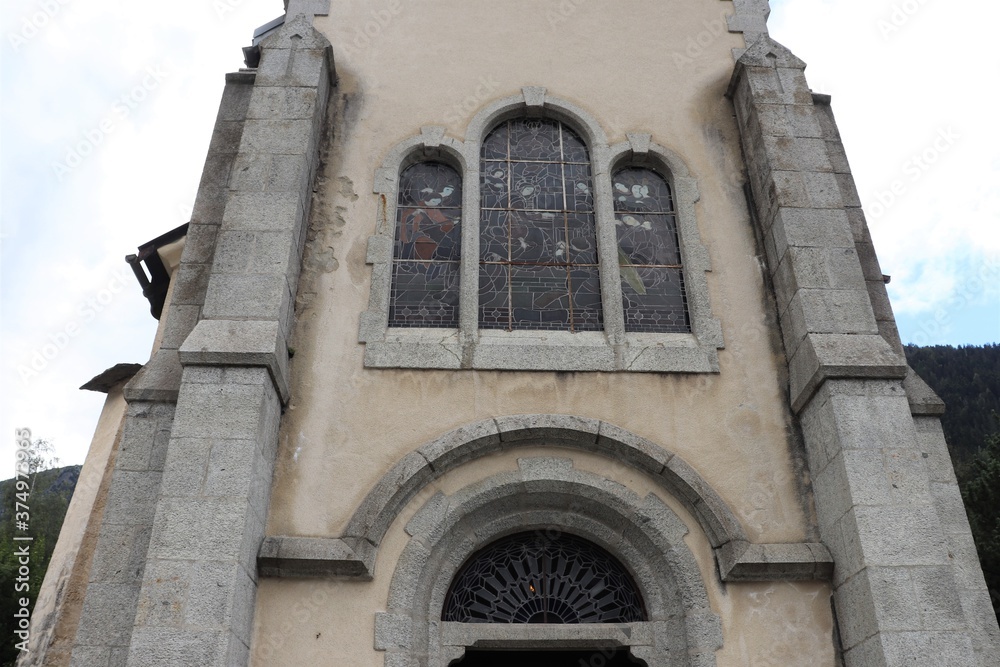 L'église catholique Saint Michel Chamonix vue de l'extérieur, ville de Chamonix, département de Haute Savoie, France