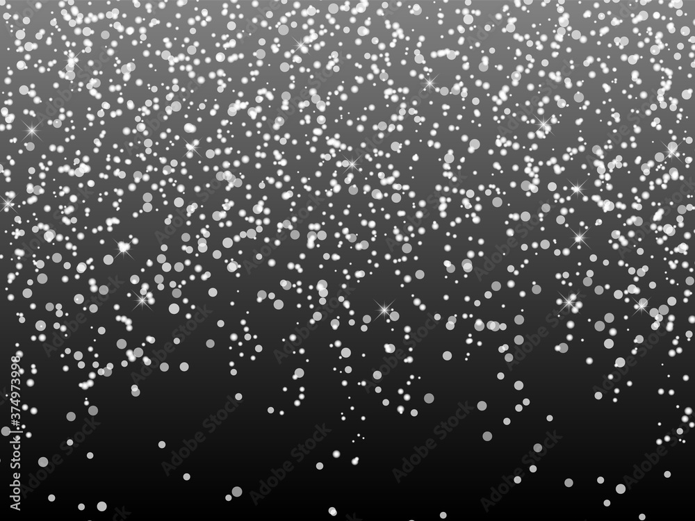 Snowfall on black background. Template for your design Snowfall on black background. Template for your design