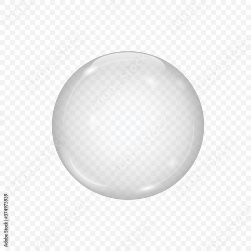 3d glass sphere isolated on transparent