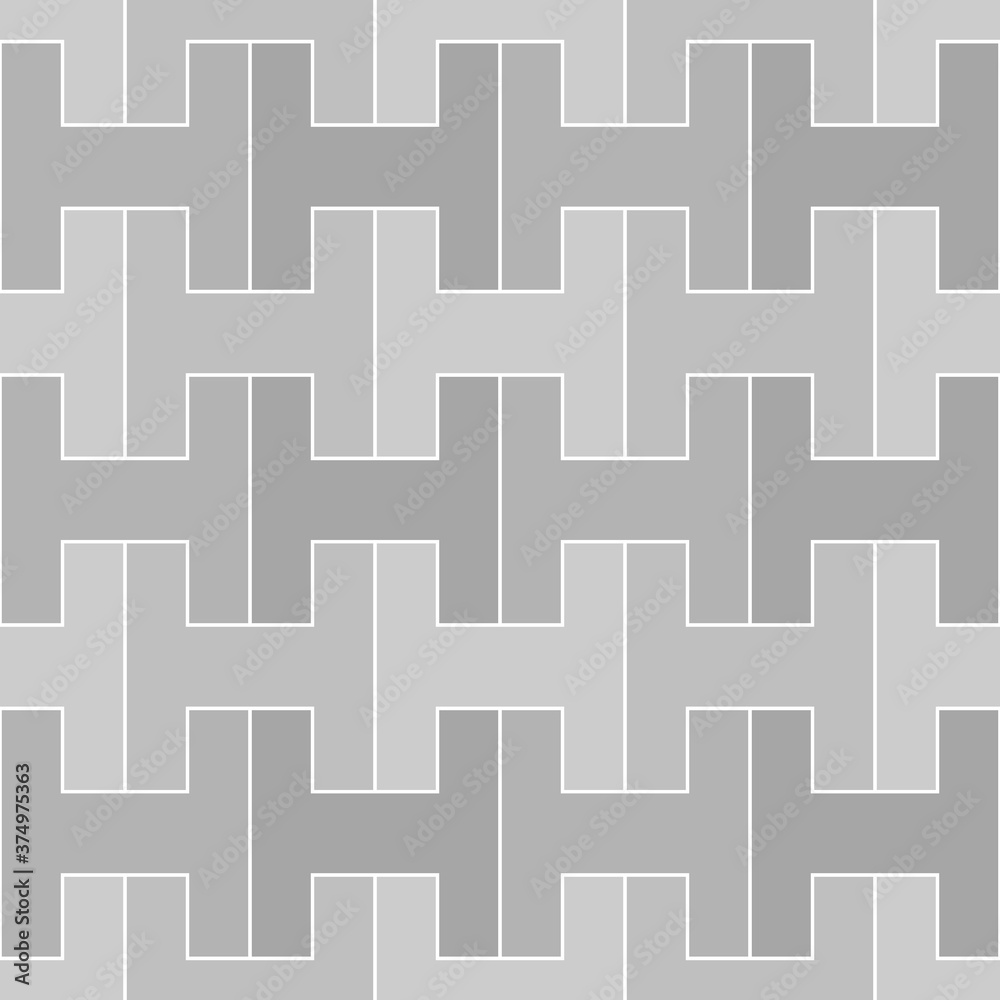 Seamless surface pattern design with chaine homme tiles ornament. Oriental traditional ornamentation with repeated letter shapes. Ancient mosaic wallpaper. Puzzle motif. Digital paper. Vector art. Seamless surface pattern design with chaine homme tiles ornament. Oriental traditional ornamentation with repeated letter shapes. Ancient mosaic wallpaper. Puzzle motif. Digital paper. Vector art.