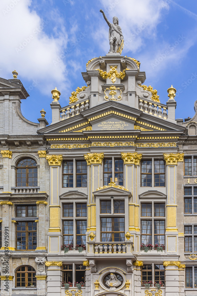 Magnificent ancient houses of the famous Grand Place (Grote Markt) - the central square of Brussels. Grand Place was named by UNESCO as a World Heritage Site in 1998.