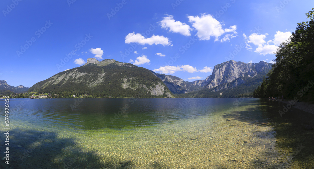 Lake Altausseer see, mount Loser and mount Trissel, Ausseerland, Totes Gebirge, Styria, Alps, Austria