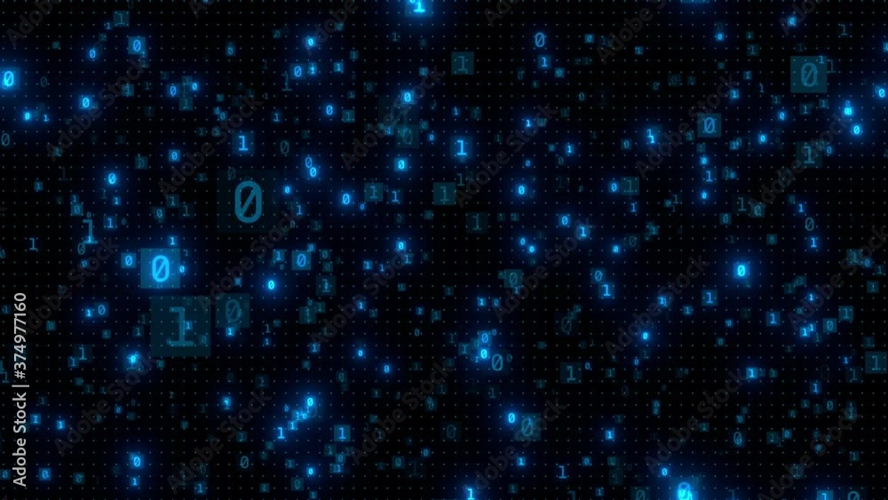 binary code hacker attack background loop
