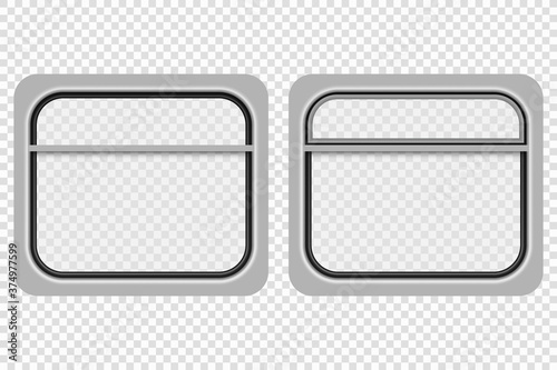 Realistic train window  isolated