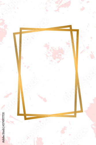 Golden frame on white background. vintage frame with grugne background. photo