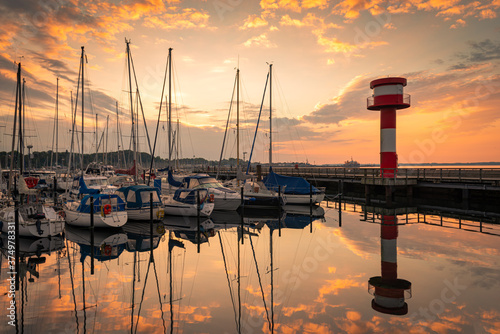 Sonnenaufgang Hafen Eckernförde photo