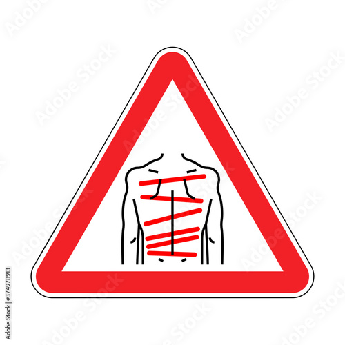 Attention Arbitrariness and violence. Warning police chaos. Red road Forbidding. Caution riot police Violence and bullying Lawlessness
