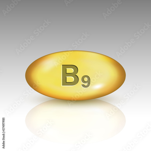 Vitamin B9. vitamin drop pill