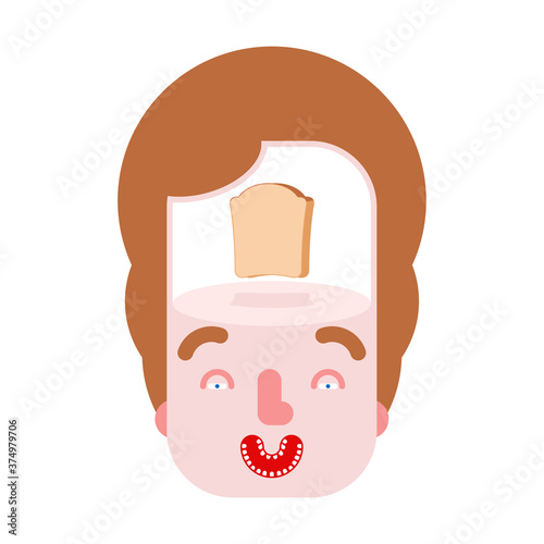 Bread in head. soft tack instead of brains. Concept of fool and and simpleton