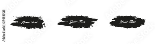 Grunge backgrounds.Set of black brush strokes, vector illustration . Paintbrush grungy drawing frame borders . Place for your taxt .