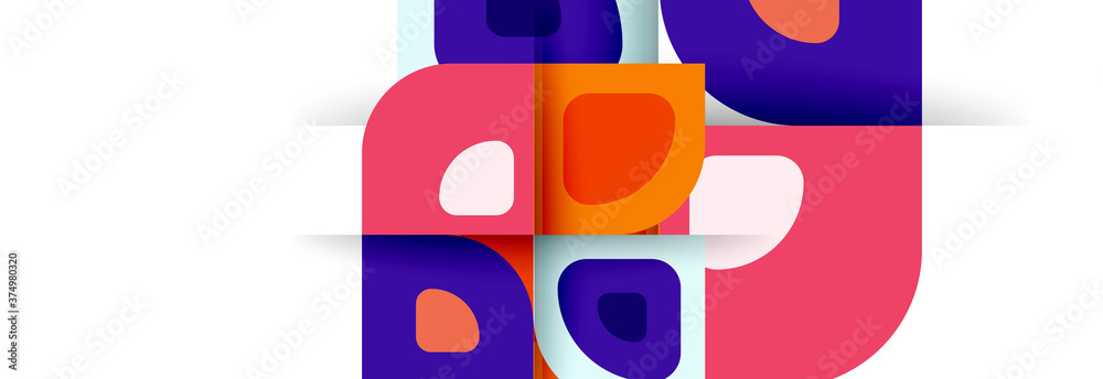 Set of vector modern geometric abstract backgrounds with repeating abstract round shapes patterns and shadow effects Set of vector modern geometric abstract backgrounds with repeating abstract round shapes patterns and shadow effects