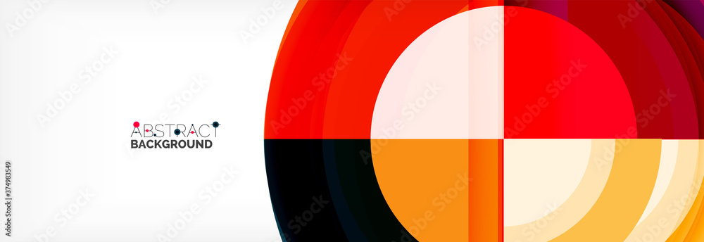 Round shapes, triangles and circles. Modern abstract background