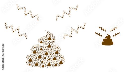 Vector smelly shit composition is formed with random recursive smelly shit parts. Recursive composition of smelly shit.