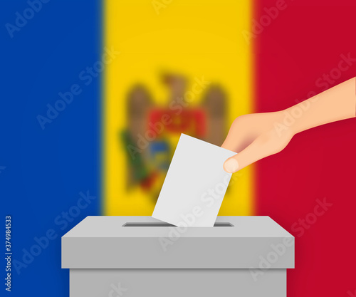 Moldova election banner background. Template for your design
