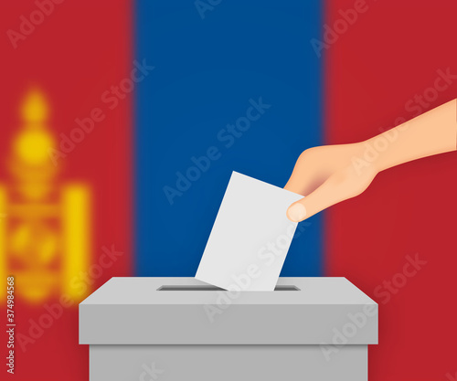 Mongolia election banner background. Template for your design