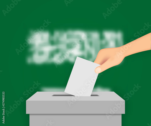 Saudi Arabia election banner background. Template for your design