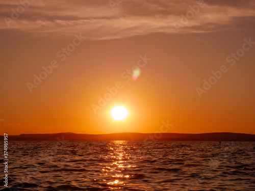 View on the Balaton Lake during sunset