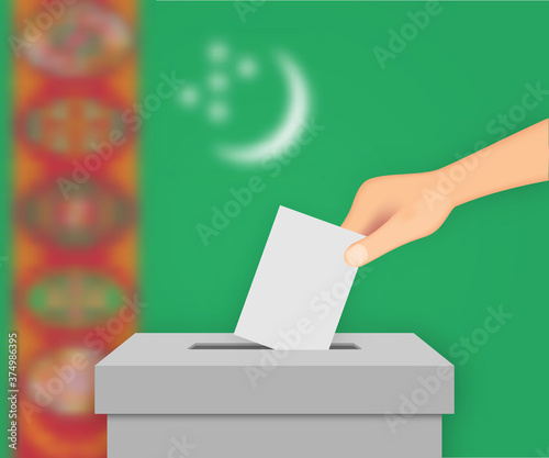 Turkmenistan election banner background. Template for your design