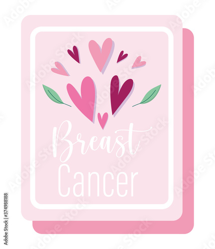 breast cancer awareness month hearts love motivaton pink poster