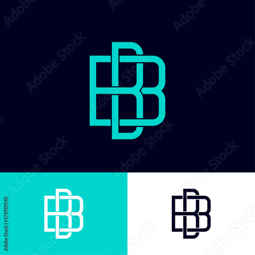B and B letters Logo. Double B monogram. Premium monogram consist of intertwined letters, isolated on a different backgrounds.