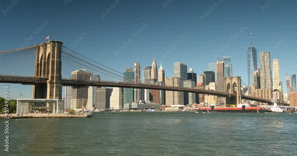 Brooklyn Bridge over the East River from DUMBO area New York Brooklyn Bridge over the East River from DUMBO area New York