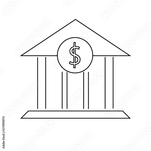 bank vector icon outline style