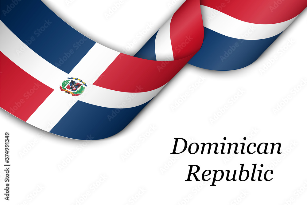 Waving ribbon or banner with flag of Dominican Republic Waving ribbon or banner with flag of Dominican Republic