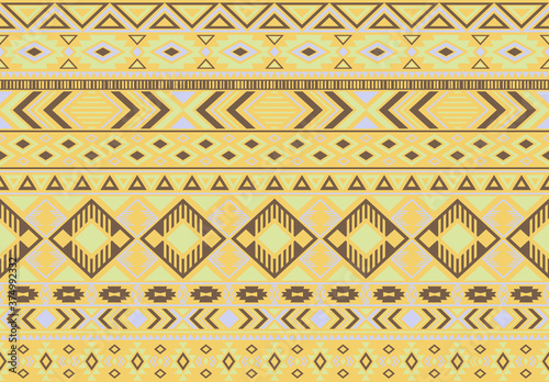 Indian pattern tribal ethnic motifs geometric seamless vector background. Awesome ikat tribal motifs clothing fabric textile print traditional design with triangle and rhombus shapes.