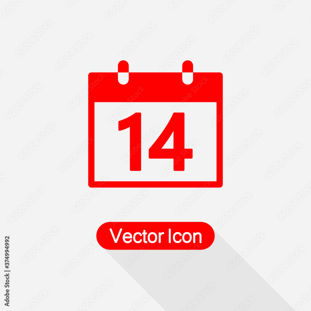 14 Calendar Icon Vector Illustration Eps10