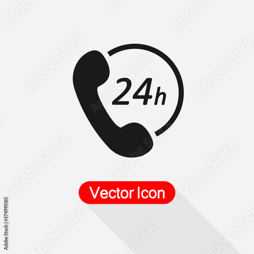 24h Support Icon Vector Illustration Eps10