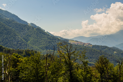 summer landscapes of the Caucasus mountains in Rosa Khutor, Sochi © Alexnow