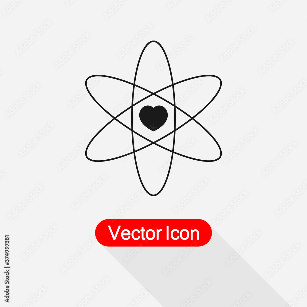 Atom And Heart Shape Icon Vector Illustration Eps10 Atom And Heart Shape Icon Vector Illustration Eps10