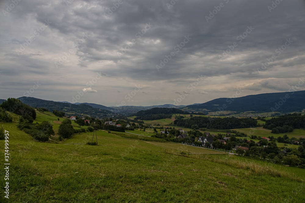 summer landscape with Polish mountains on a cloudy day summer landscape with Polish mountains on a cloudy day