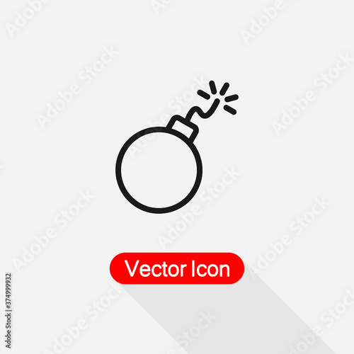 Bomb With Fuse Icon vector illustration eps 10