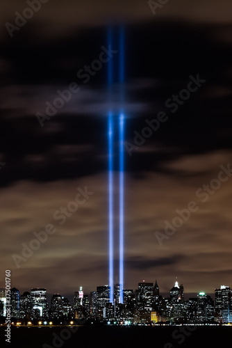 9 11 Tribute In Lights Next To World Trade Center photo