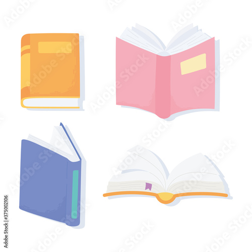 international literacy day, textbooks literature learn read icons