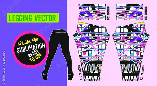 fitness leggings pants vector with mold and ready to use 