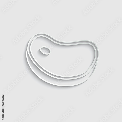 paper meat icon vector food sign