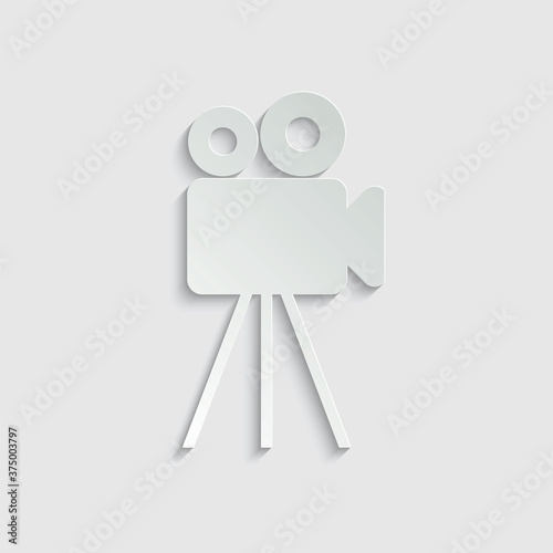 paper Video camera - icon vector