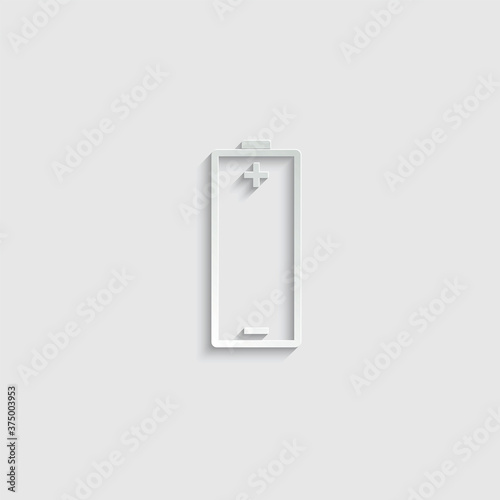 paper battery icon. Vector icon, symbol for website design, app. 