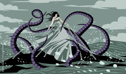 andromeda chained to a rock
